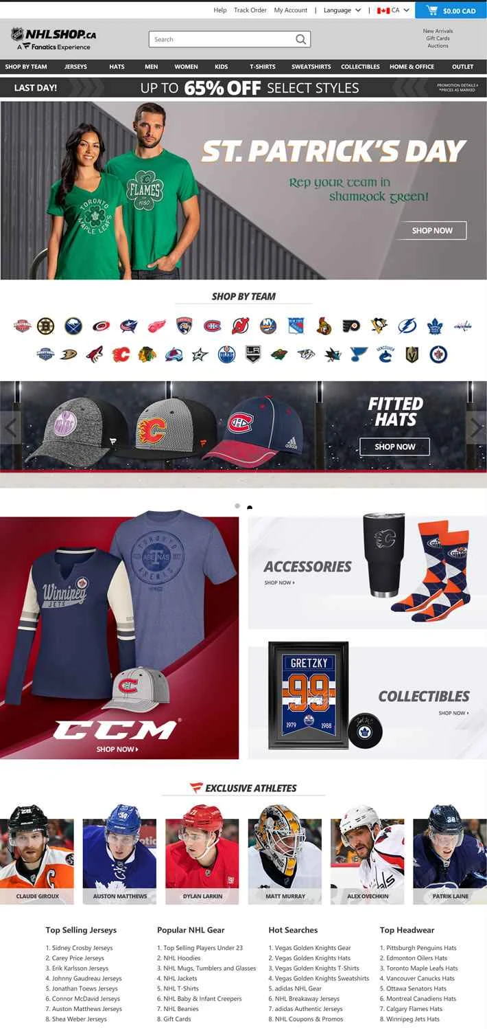 NFLカナダ公式オンラインストア：NHLShop.ca
