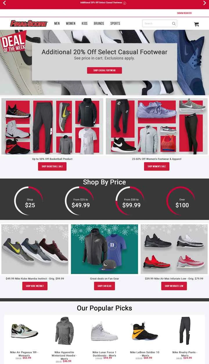 Final-Score は、アメリカの企業 Eastbay 傘下のアスレチック ブランドです。