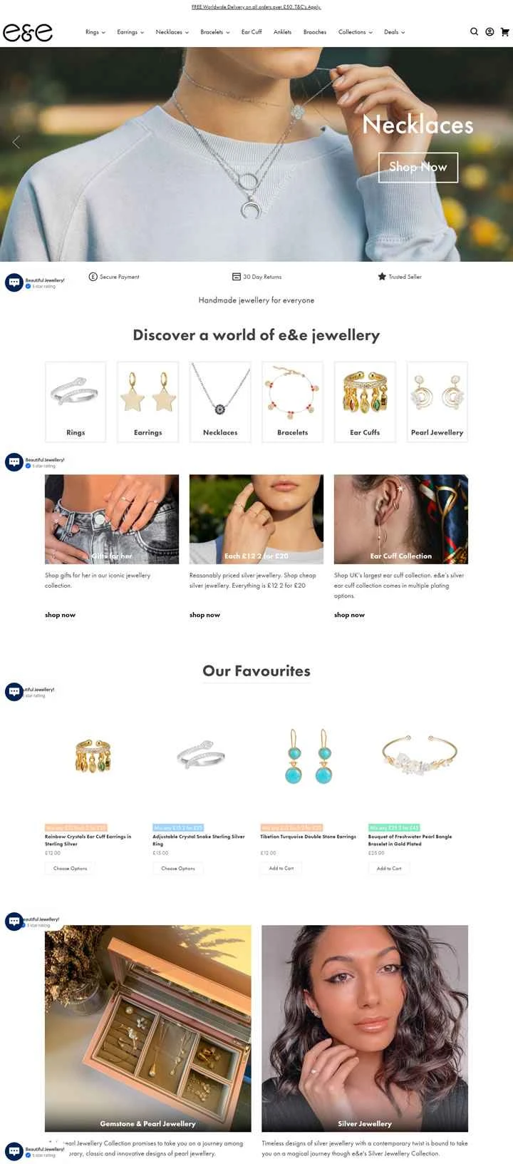 英国のシルバージュエリー会社、e&eジュエリー