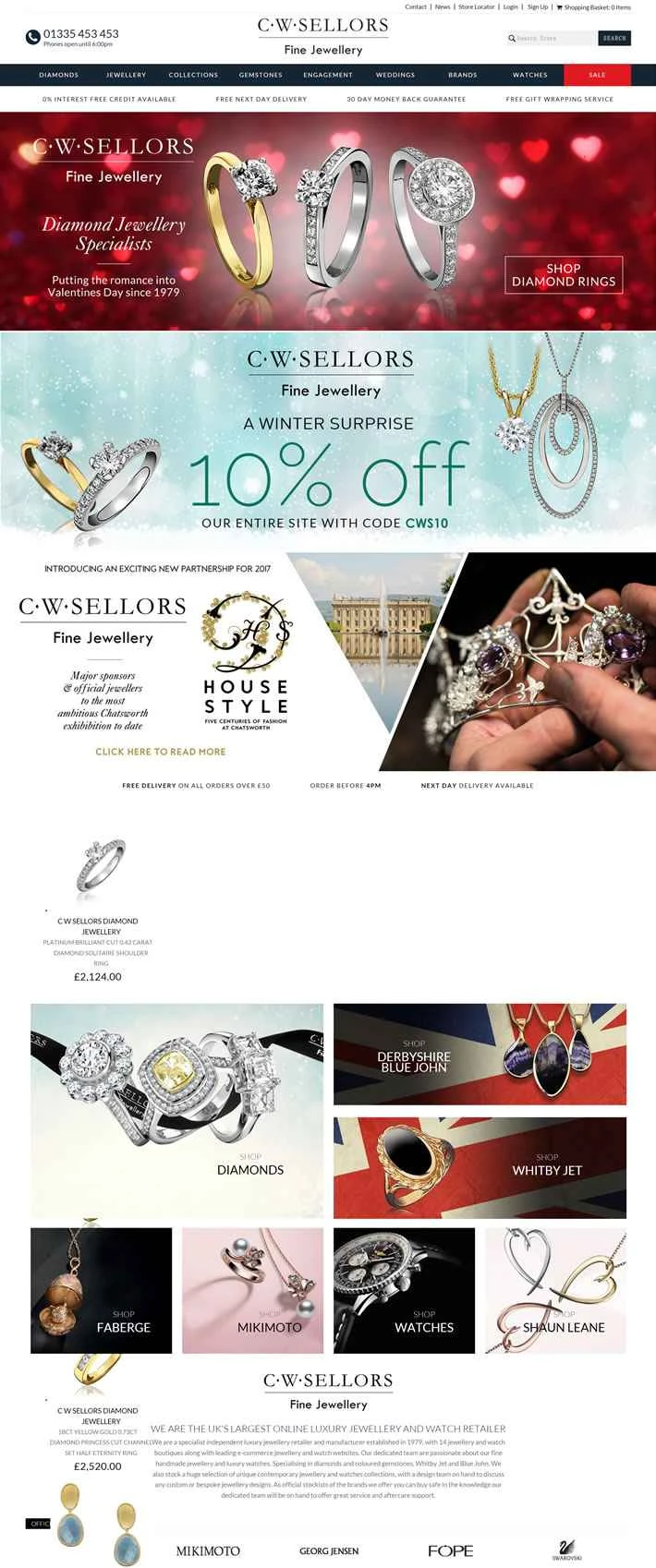 CW Sellors は、英国最大の高級ジュエリーおよび時計のオンライン ストアです。