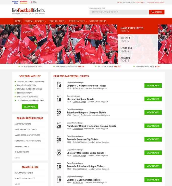 ライブフットボールチケット、世界トップのフットボールチケットウェブサイト