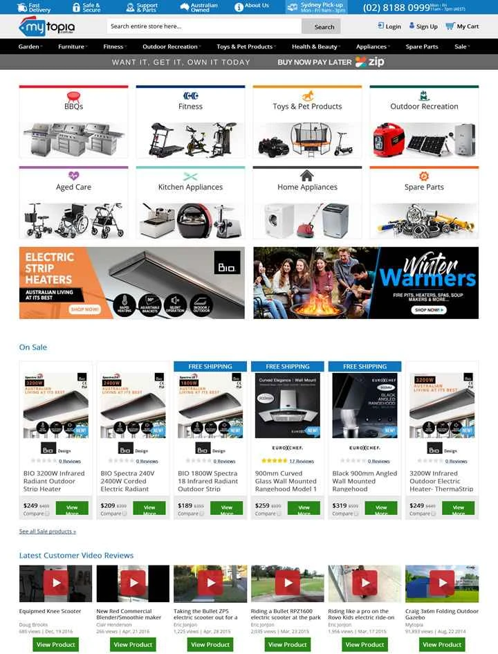 オーストラリアのオンラインライフスタイルストア、Mytopia