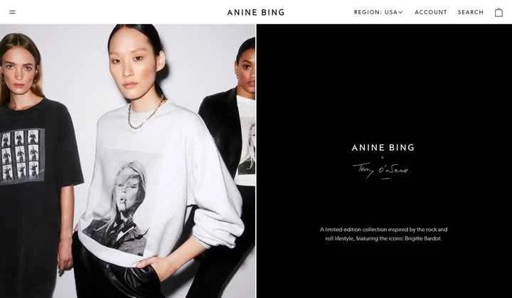 ANINE BING公式サイト：ラグジュアリーなワードローブの基本と時代を超えたファッションアイテム