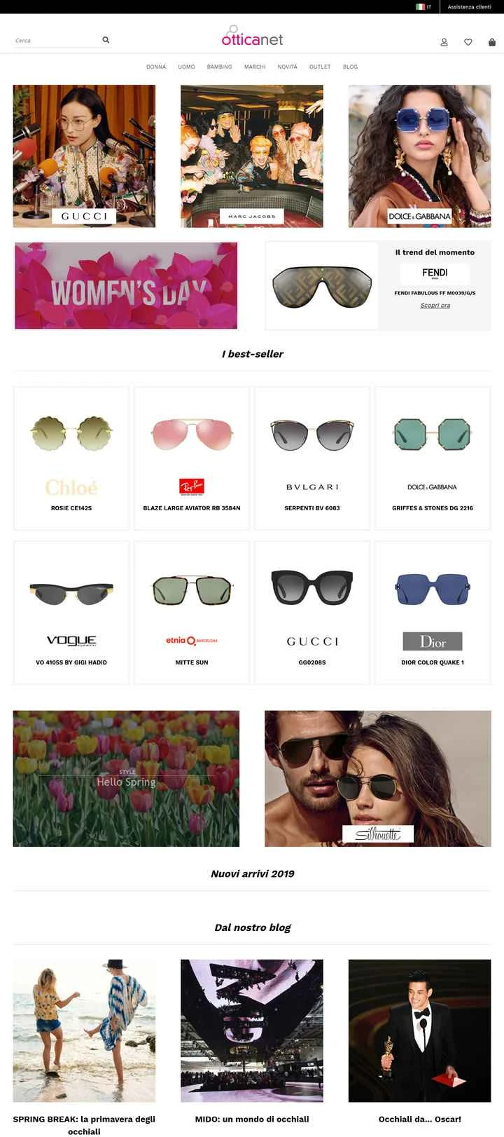 Otticanet (イタリア): 世界的に有名なトップクラスのアイウェアブランド。セール期間中は割引価格で購入できます。