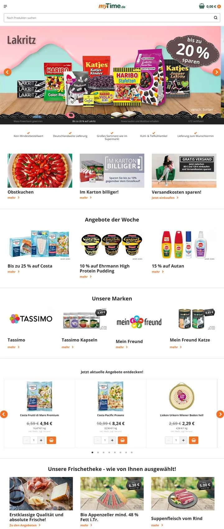 ドイツのオンラインスーパーマーケット：myTime.de