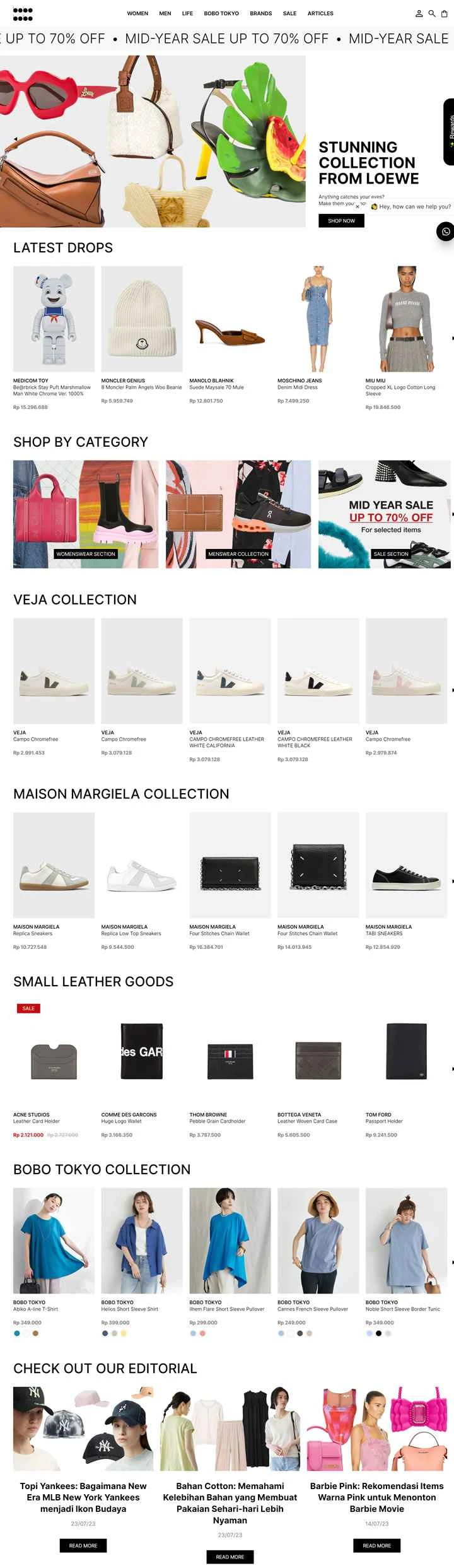 インドネシアのファッションEコマース：Bobobobo（デザイナー＆ストリートウェアブランド）