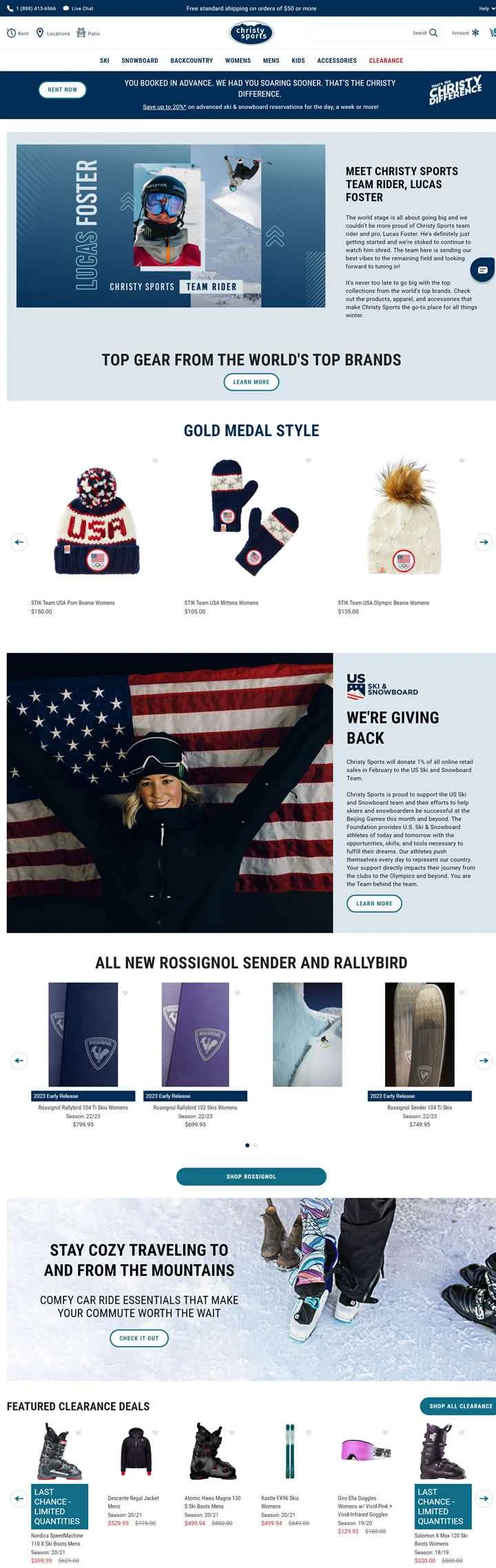 米国を拠点とするスキーおよびスキー用品店、Christy Sports。