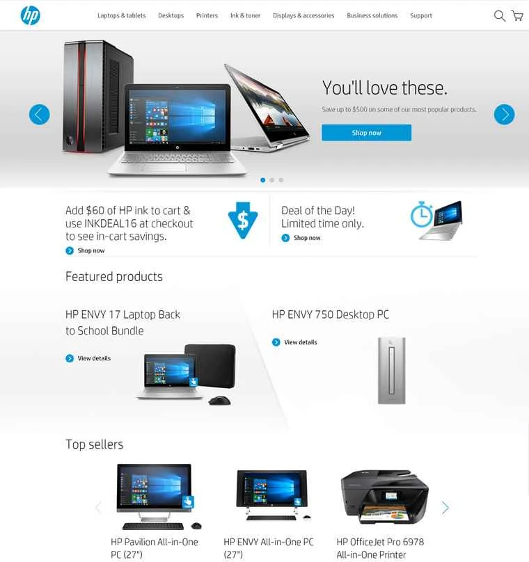 HP公式ストア（米国）