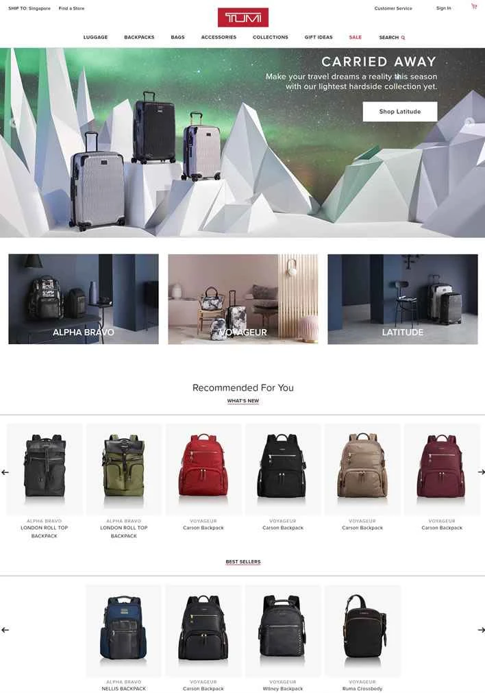 TUMIシンガポール公式サイト：世界をリードするビジネストラベルバッグブランド