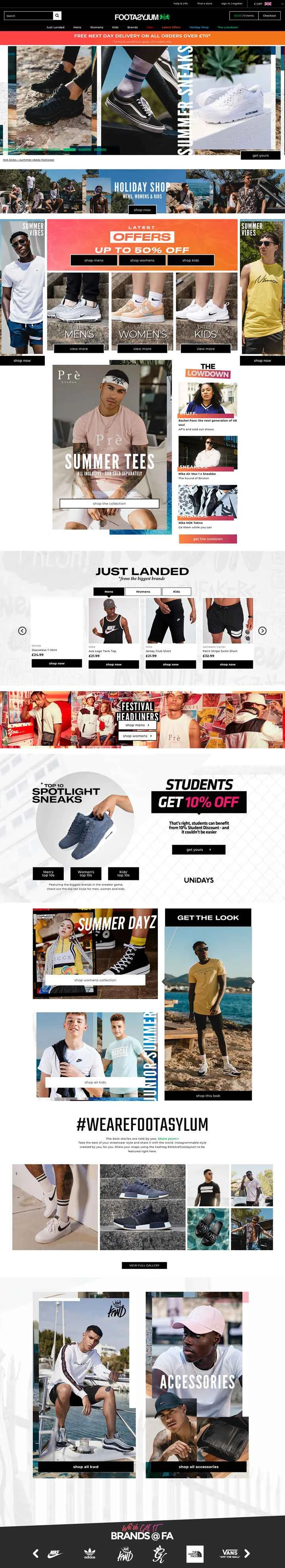 英国の人気スニーカー＆ストリートウェア店、Footasylum