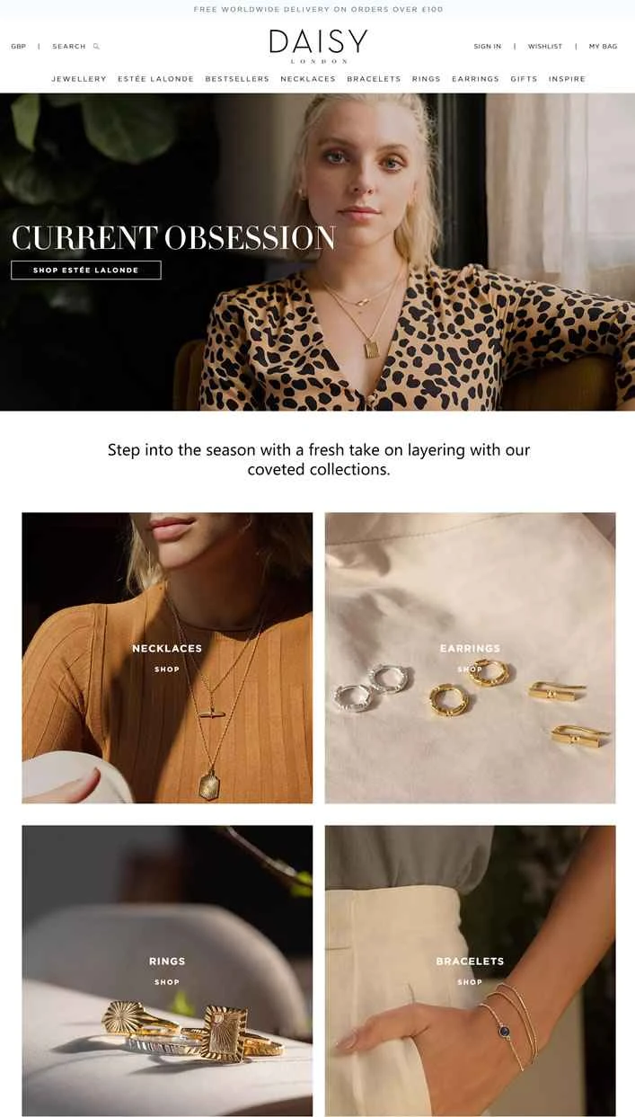 デイジーロンドン公式サイト：英国最大のジュエリーグループIBBの子会社。