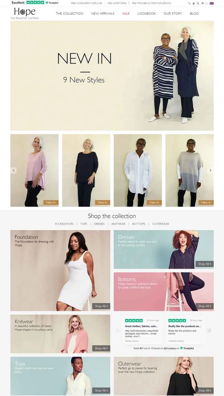 高品質な英国の女性向けファッションブランド、Hope Fashion。