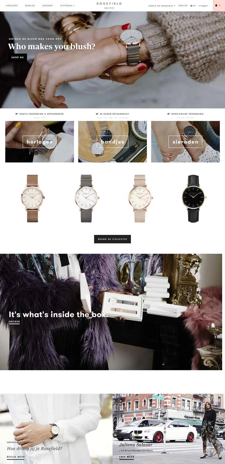 ROSEFIELD Watches オランダ公式オンラインストア：北欧のミニマリストデザイン女性用腕時計ブランド