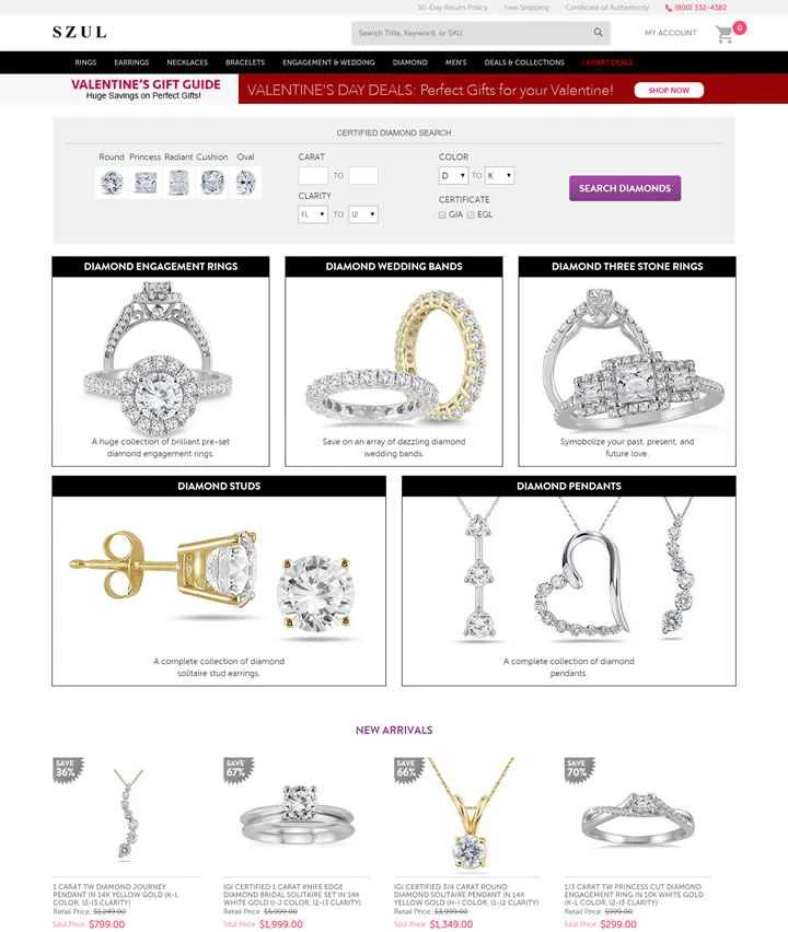 アメリカのオンラインジュエリーストア：SZUL