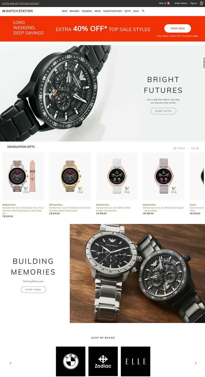 Watch Station Canada 公式サイト: 本物のブランド時計、スマートウォッチ、ジュエリー