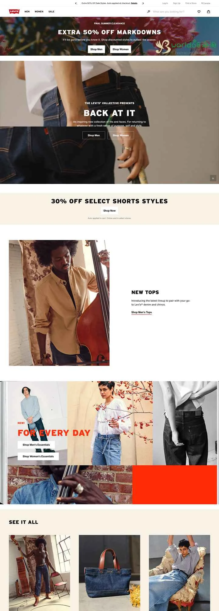 リーバイス カナダ公式サイト：ジーンズ、ジャケット、アパレル