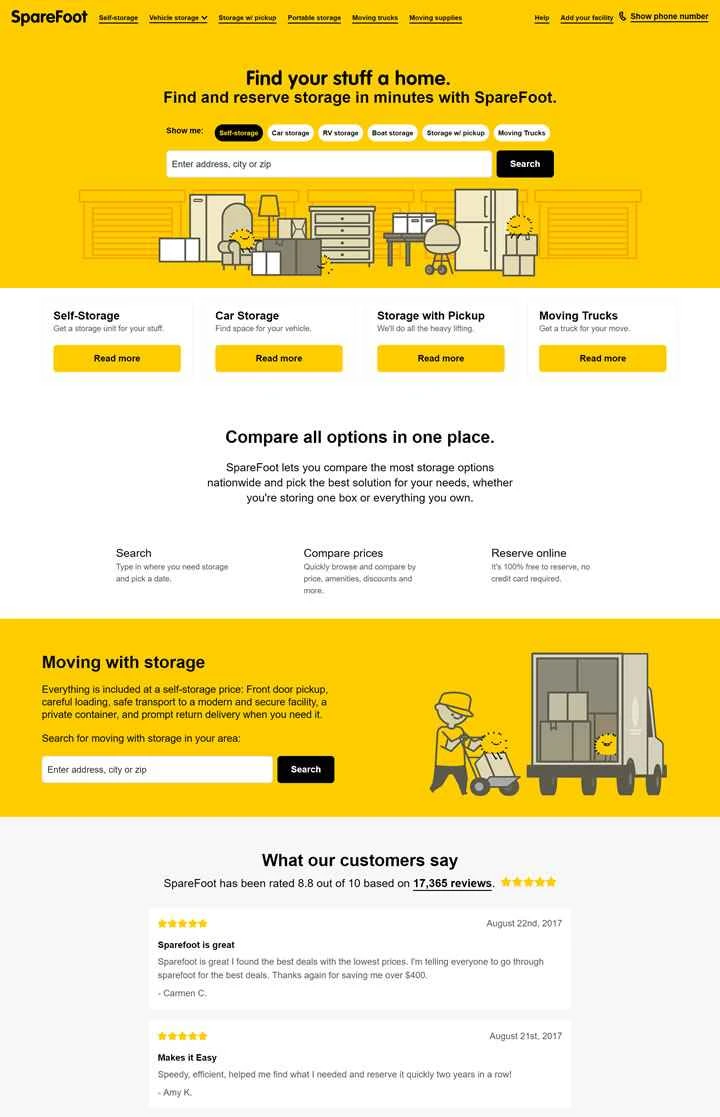 米国最大のストレージマーケット、SpareFoot