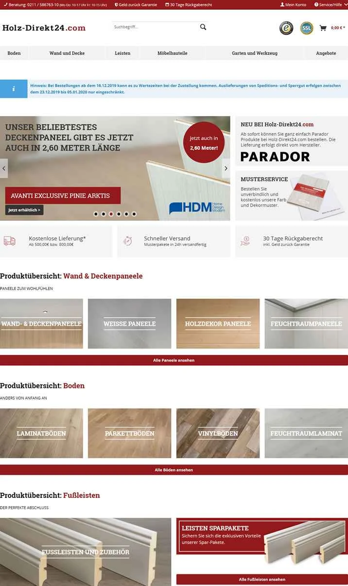 Holz-Direkt24は、ドイツの木材製品の専門販売業者です。