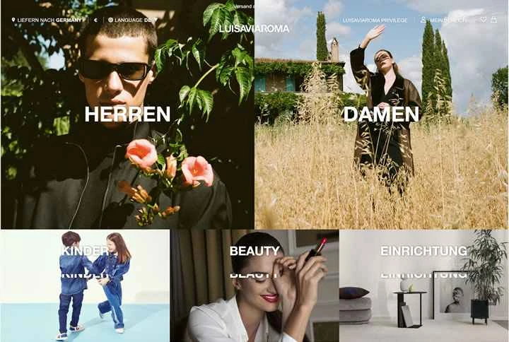 LUISAVIAROMA ドイツ公式サイト：ファッションとラグジュアリーブランドのショッピングウェブサイト
