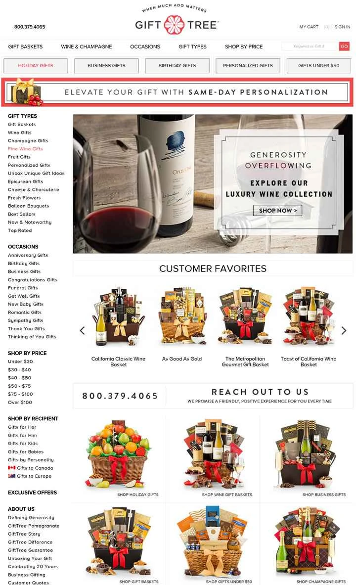 アメリカのトップギフトバスケットサプライヤー、GiftTree