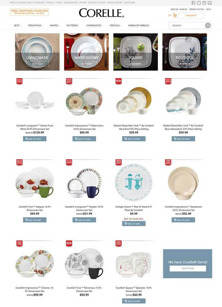 コレール公式サイト：コーニングウェアを購入