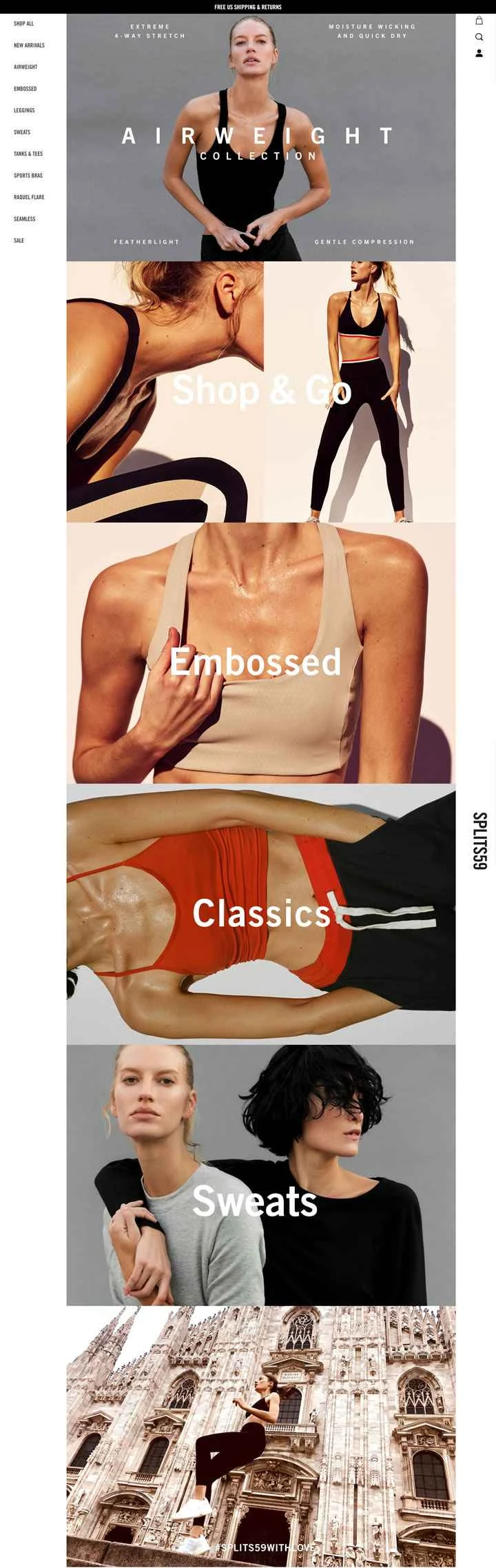 女性用ワークアウト＆ヨガウェア：Splits59