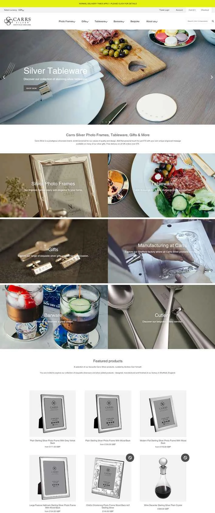 Carrs Silver公式サイト：英国の有名な銀食器ブランド