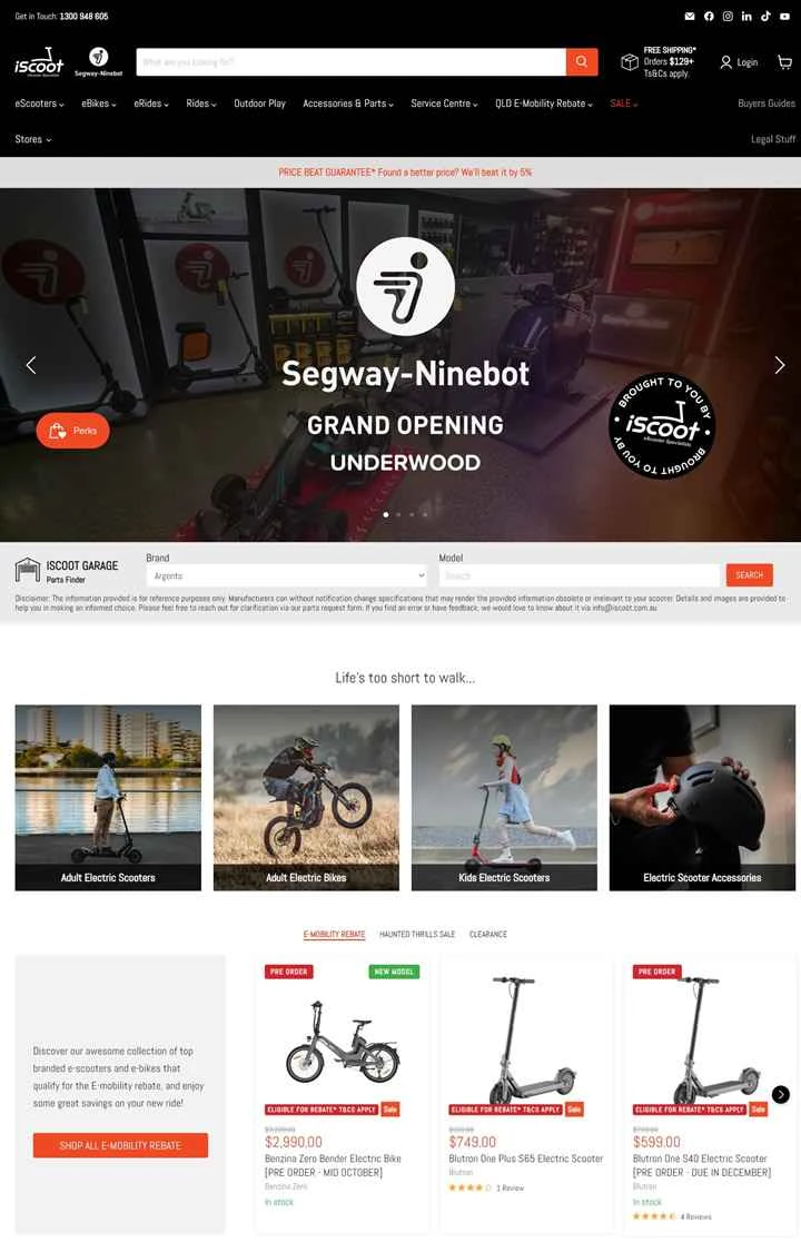 オーストラリアで電動スクーターをオンラインで購入：iScoot