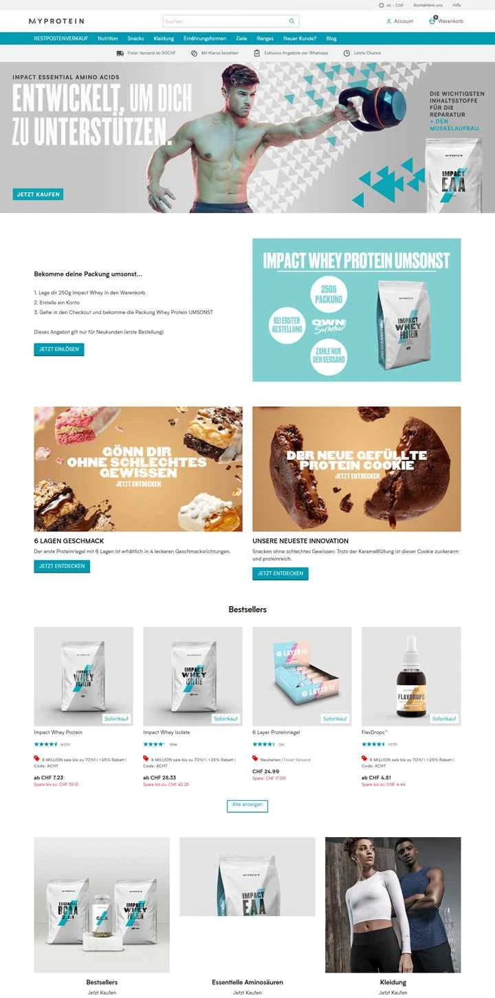 Myprotein Switzerland 公式サイト: スポーツ栄養とフィットネスのオンラインストア