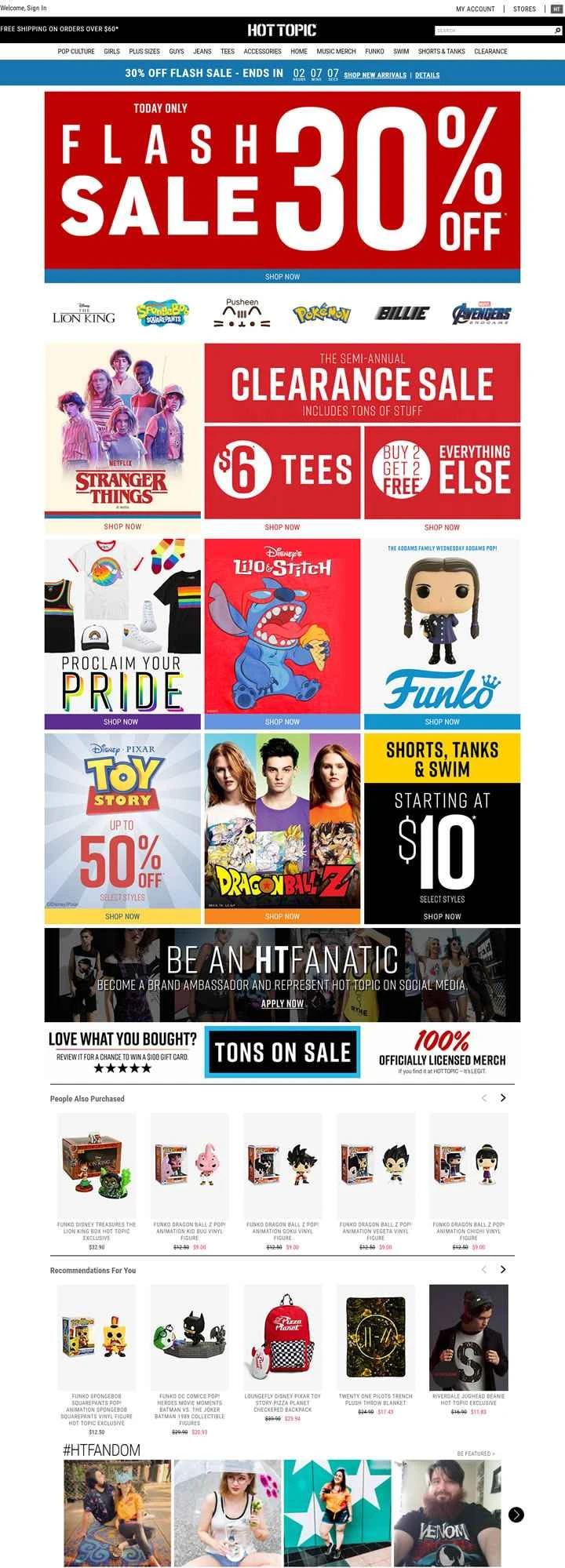 ポップカルチャーと音楽にインスパイアされたファッション：ホットトピック