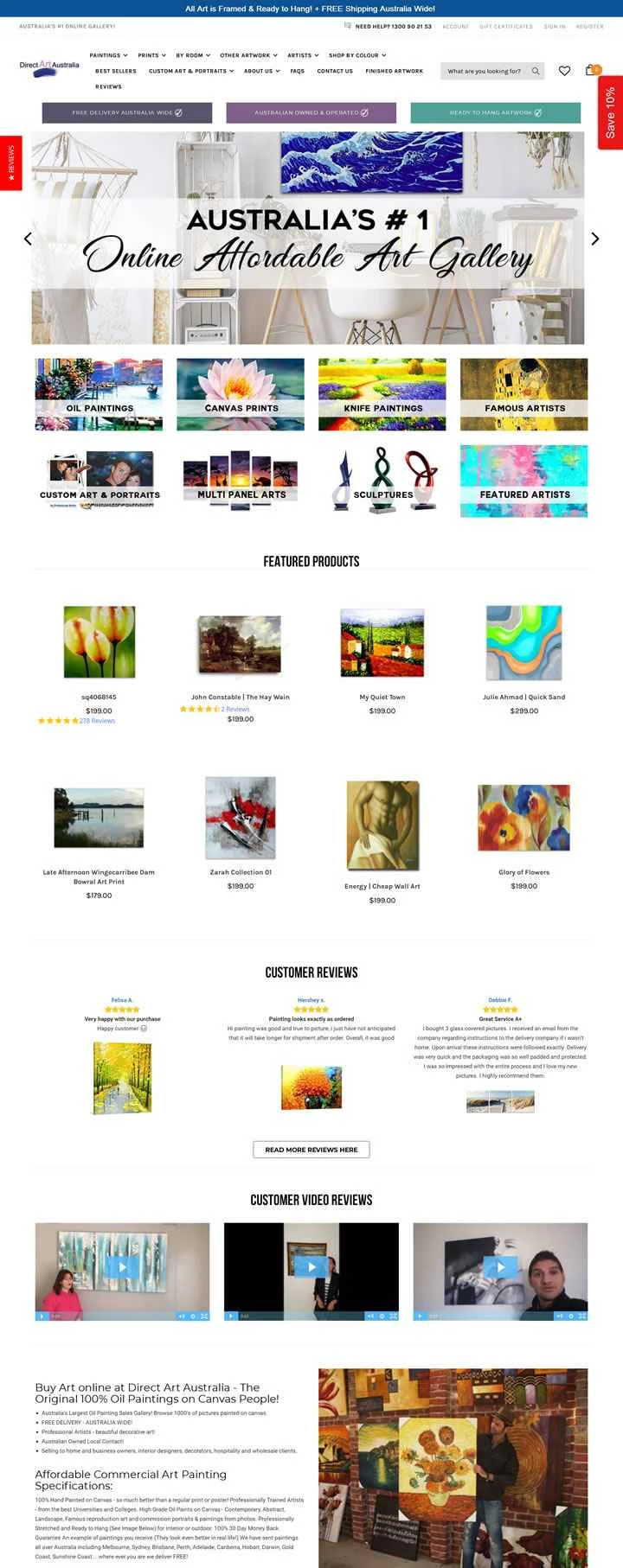 Direct Art Australia は、オーストラリア最大の油絵販売オンライン ギャラリーです。