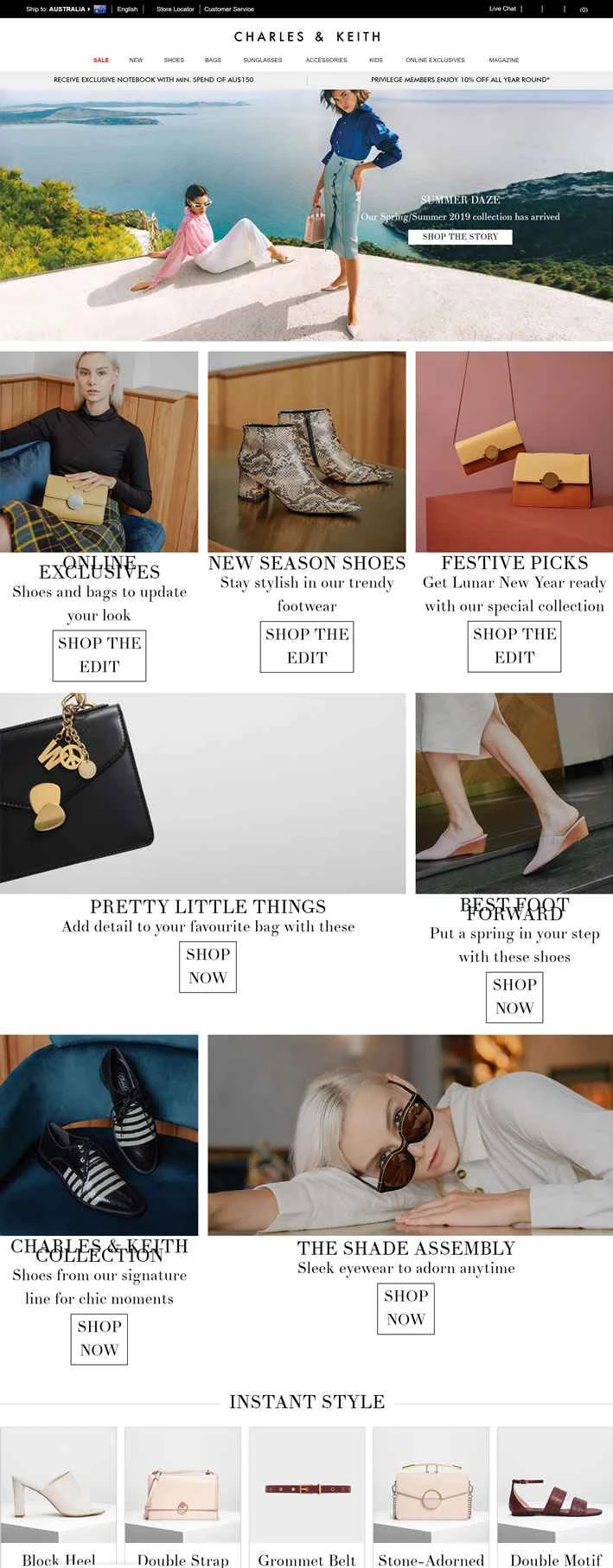 CHARLES & KEITH オーストラリア公式サイト：シンガポールのファッションブランド