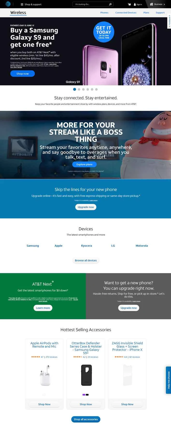 AT&Tワイヤレス：携帯電話と電話プラン