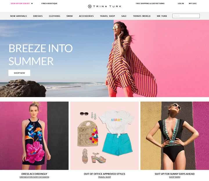 トリナ・ターク公式サイト：アメリカのファッションと水着ブランド