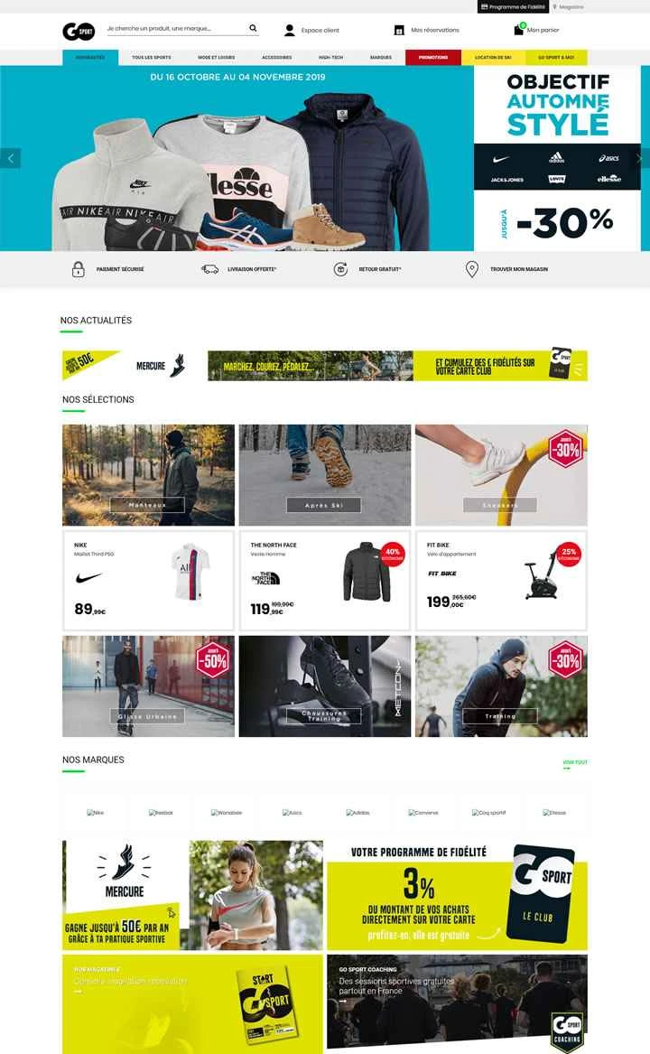 フランスのスポーツ用品店：GO Sport