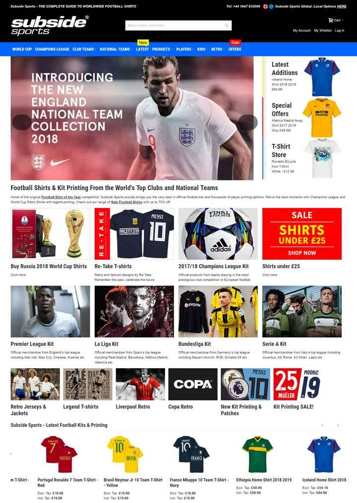 世界のトップクラブの公式ジャージとキット：サブサイドスポーツ