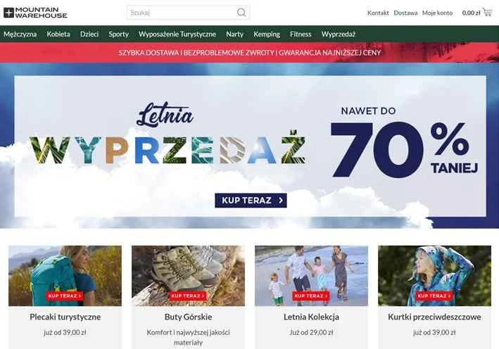 マウンテンウェアハウスポーランド公式サイト：イギリスのアウトドアブランド