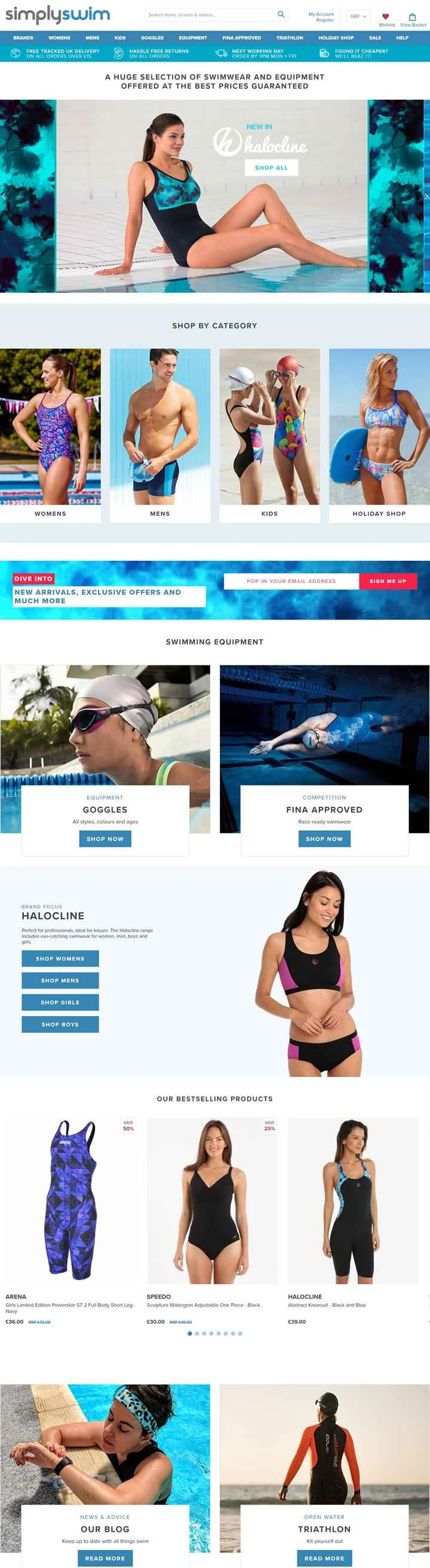 イギリスのオンライン水着ストア、Simply Swim。