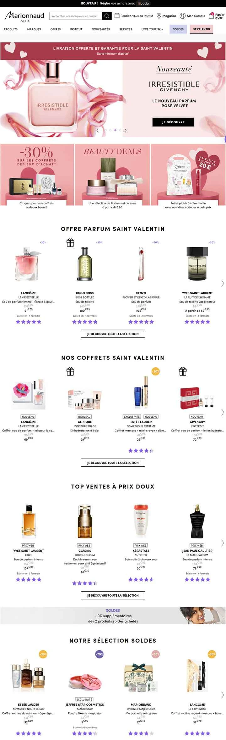 Marionnaud France: 大手フレグランスのウェブサイト