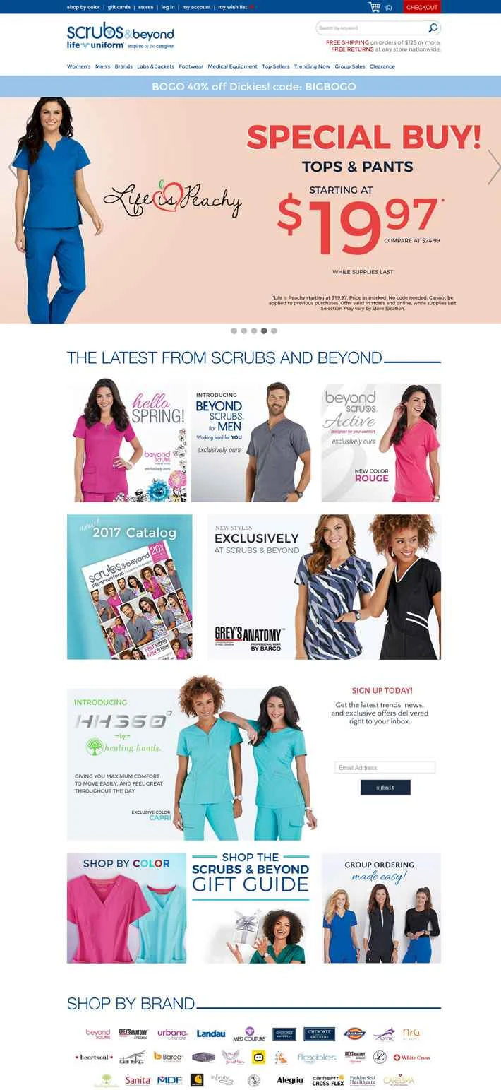 医療従事者向けのショッピングサイト「Scrubs & Beyond」