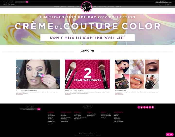 メイクブラシを専門とするアメリカのメイクアップブランド、Sigma Beauty。