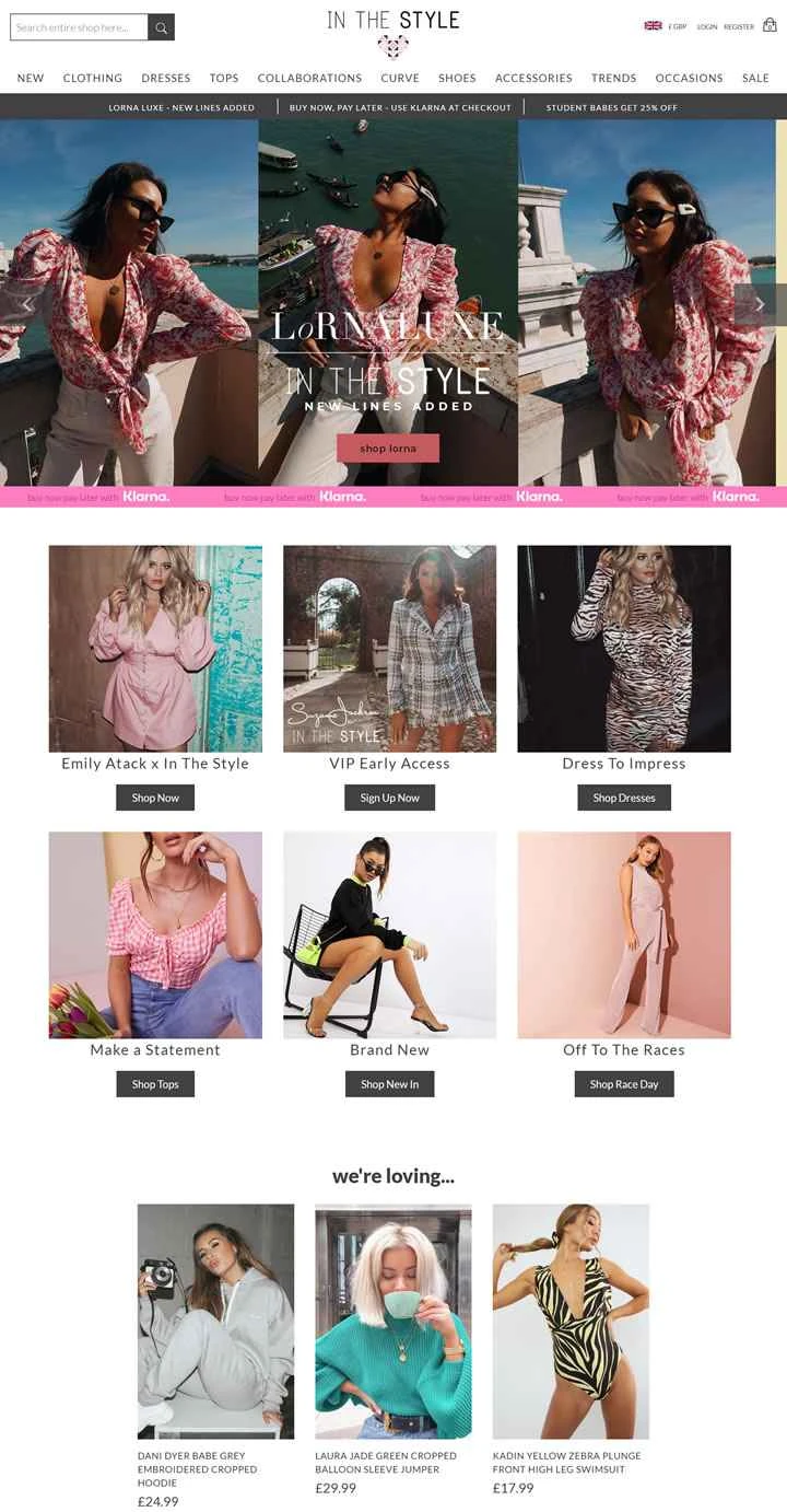 英国を代表するファストファッション小売業者In The Style