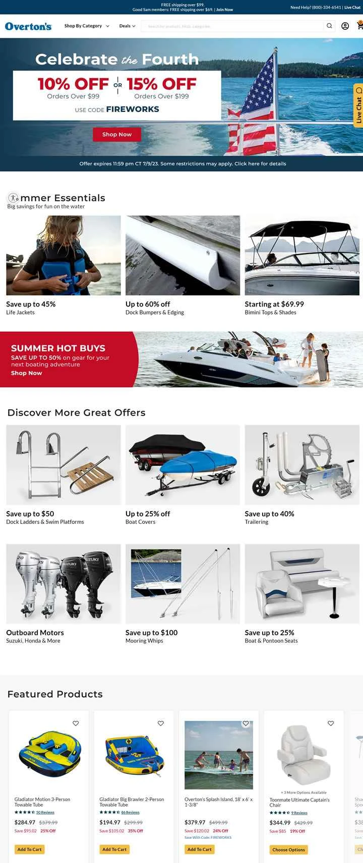 アメリカのマリン＆ウォータースポーツスーパーマーケット「オーバートンズ」