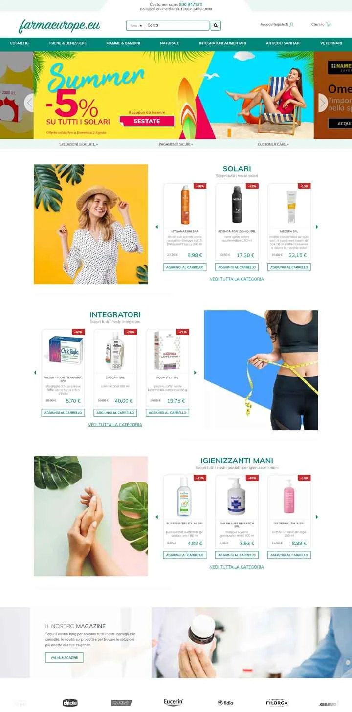 FarmaEurope: イタリアの補完医療、医薬品、サプリメントのオンライン販売