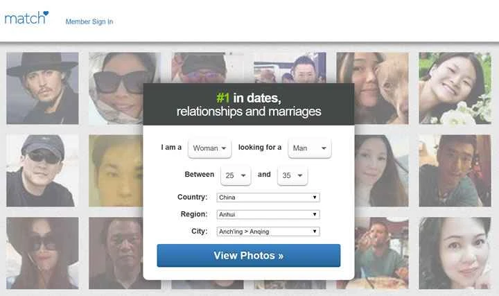 世界的に有名なオンラインデートおよびマッチメイキングのウェブサイト、Match.com。