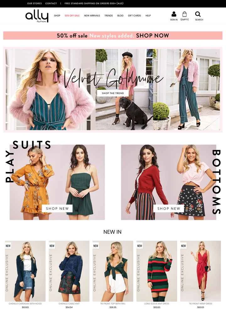 オーストラリアの女性向けファストファッション小売業者、Ally Fashion。