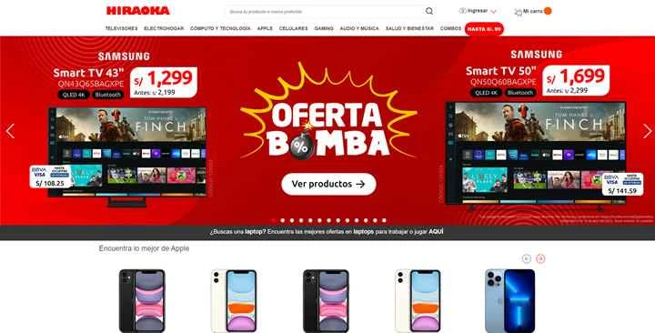 ペルーの家電通販サイト「Hiraoka」