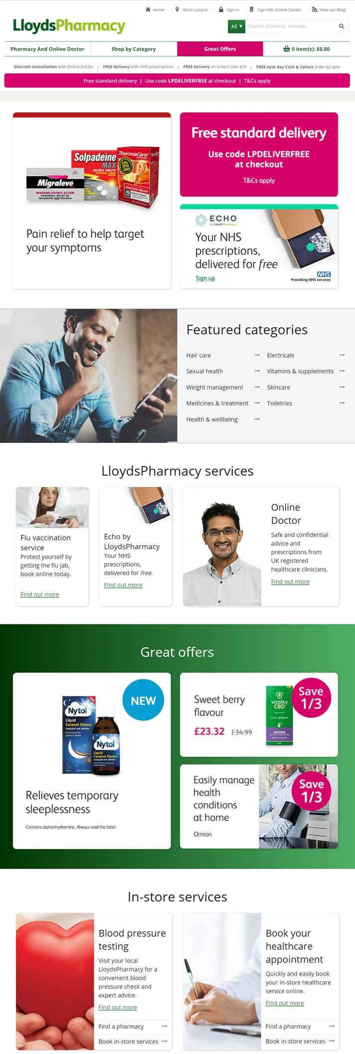 英国のオンライン薬局とオンライン医師：LloydsPharmacy