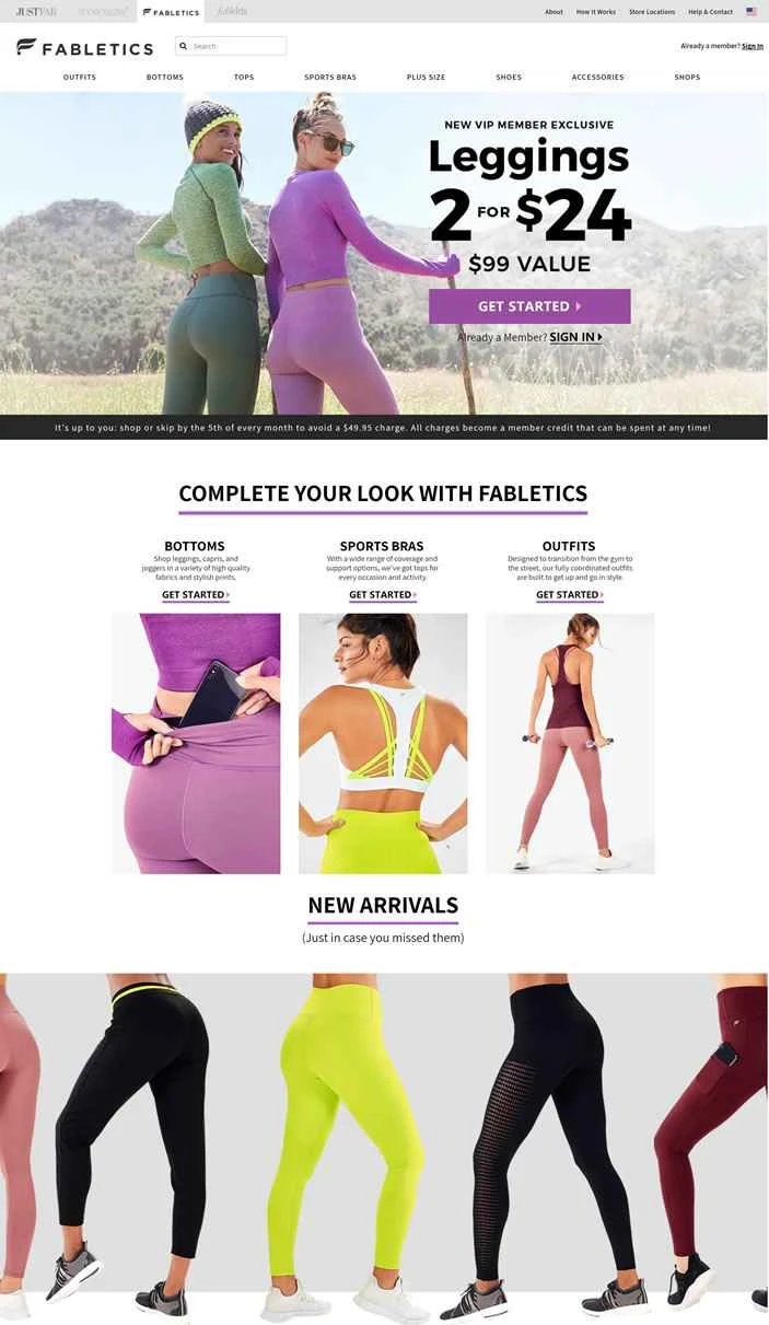 Fabletics: ハリウッド女優ケイト・ハドソンが設立したアメリカのスポーツウェアブランド。