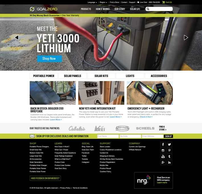 GOAL ZERO: ポータブルソーラーシステムのイノベーター